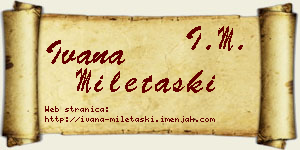 Ivana Miletaški vizit kartica